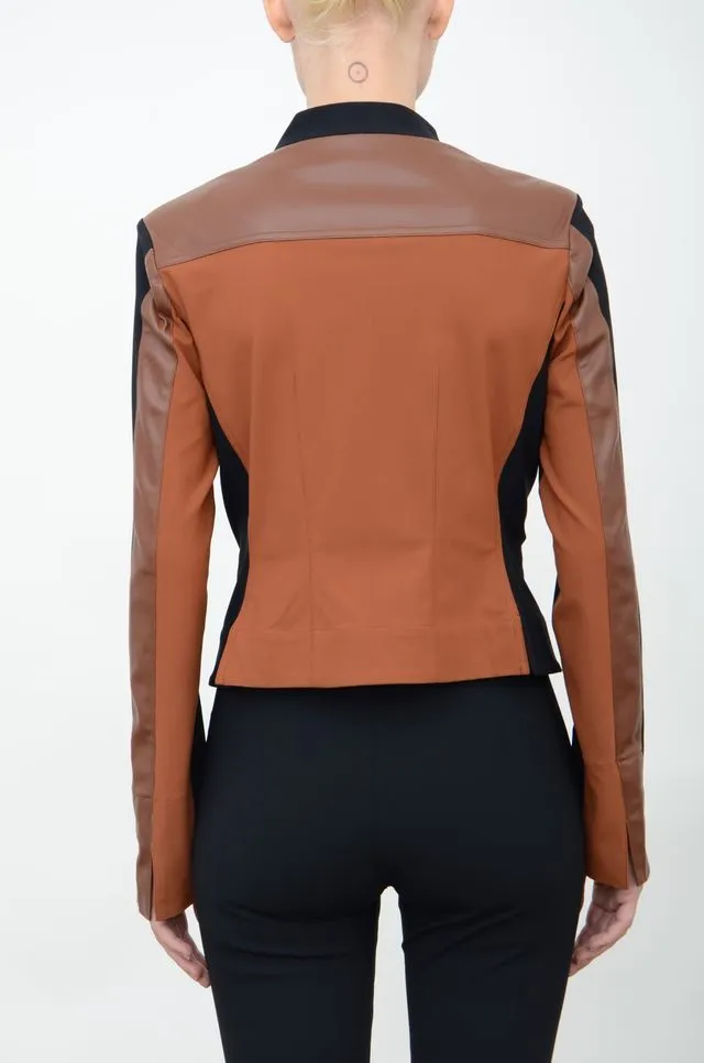 Tech Stretch Moto Jacket with Patchwork Detail - ARCHER FA24