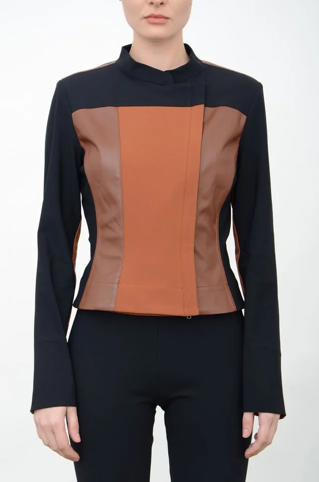 Tech Stretch Moto Jacket with Patchwork Detail - ARCHER FA24