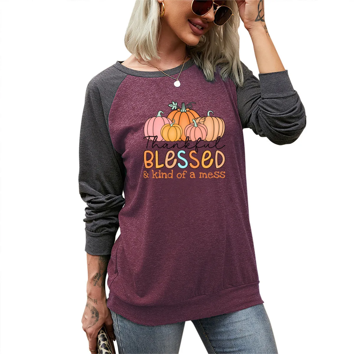 Thankful, Blessed Long Sleeve Tee