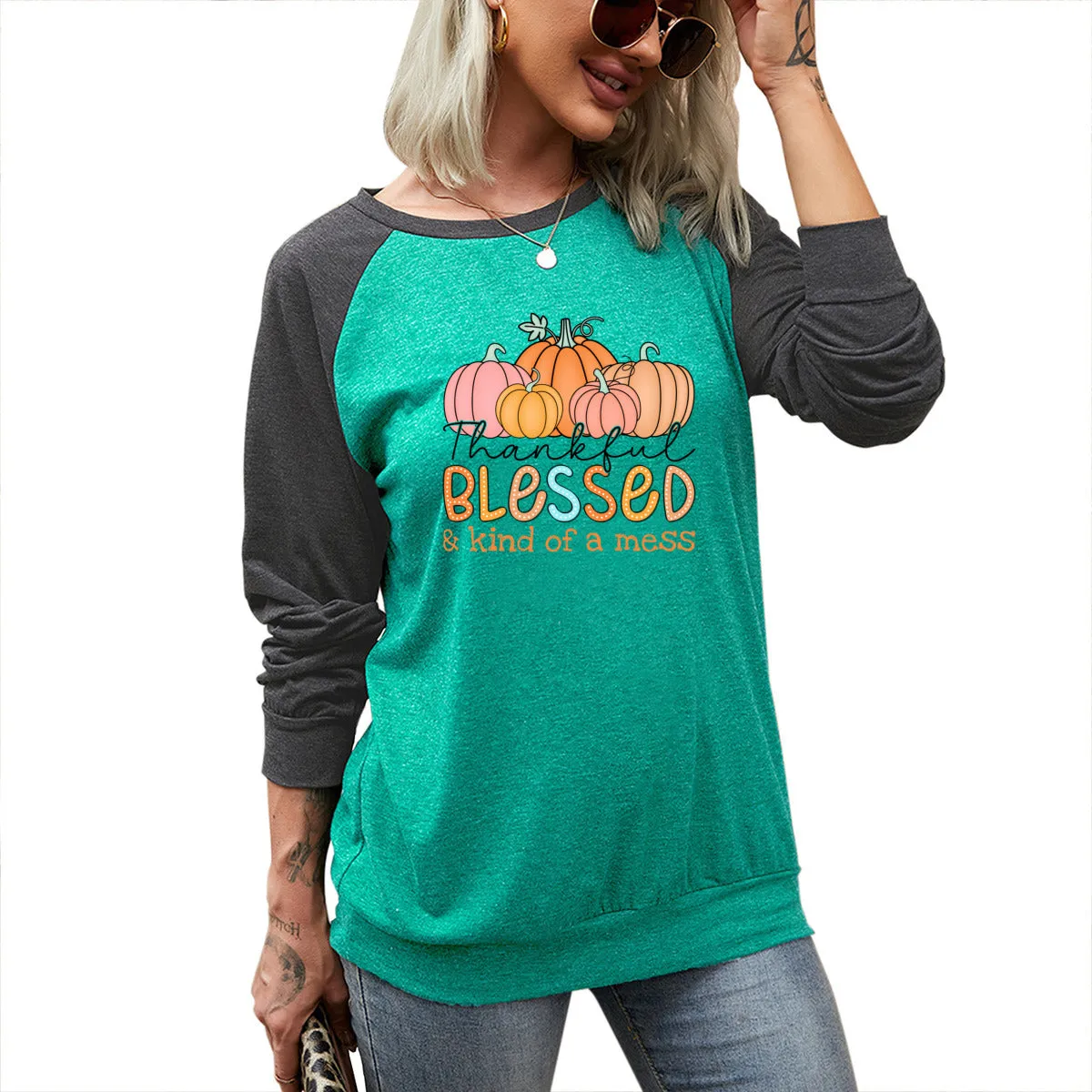 Thankful, Blessed Long Sleeve Tee