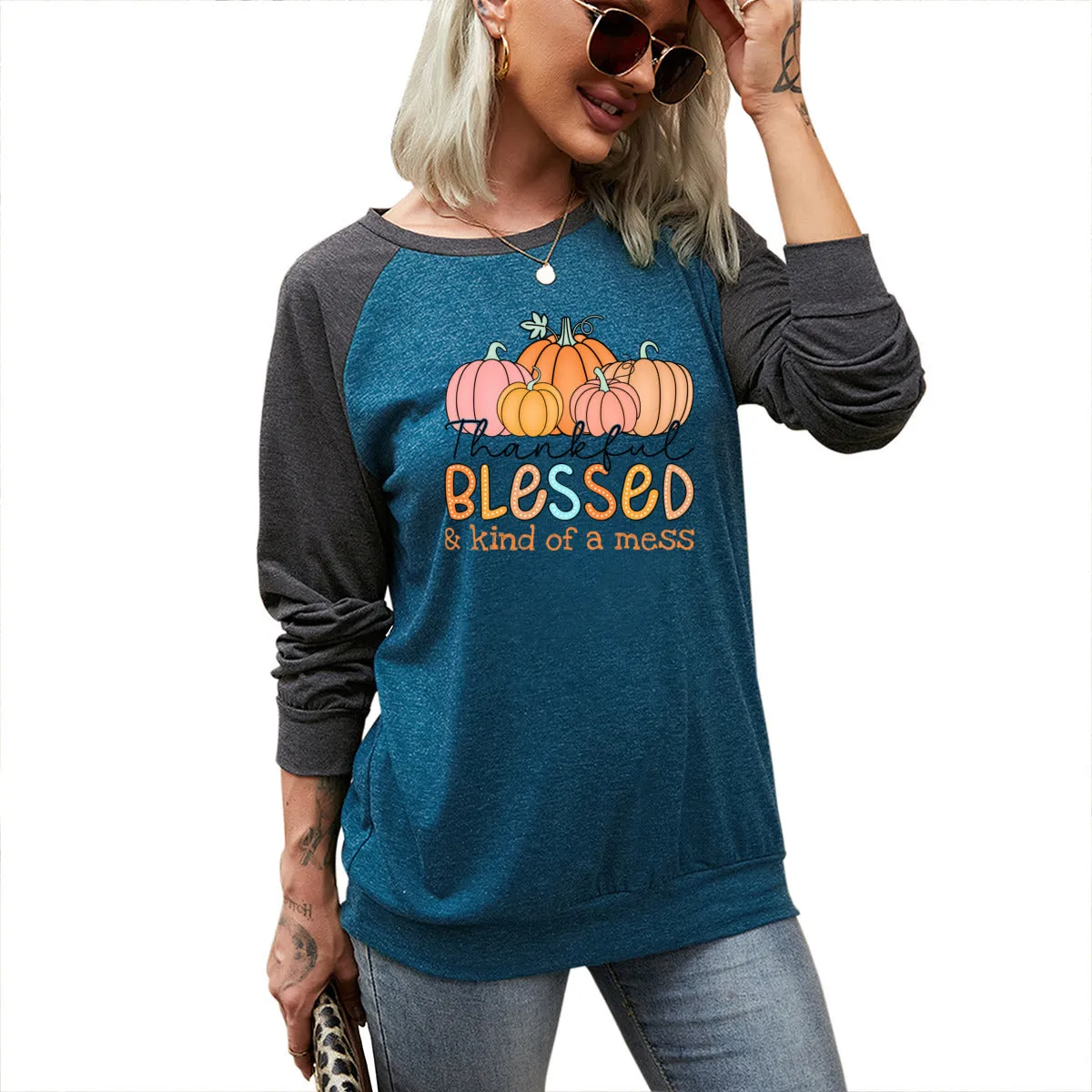 Thankful, Blessed Long Sleeve Tee