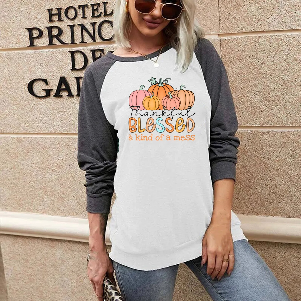 Thankful, Blessed Long Sleeve Tee