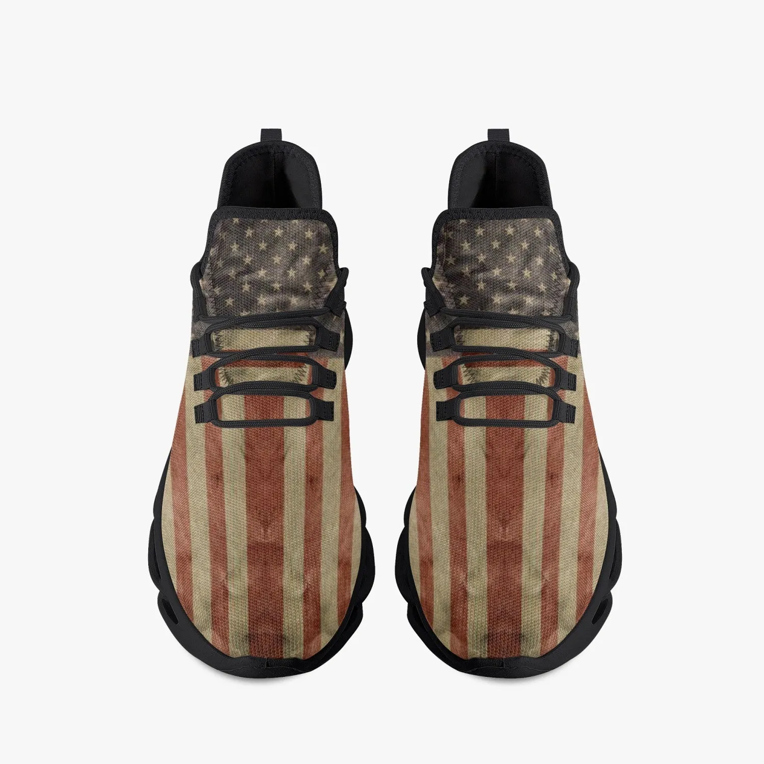Vintage USA Flag Bounce Mesh Knit Sneakers - Black Sole