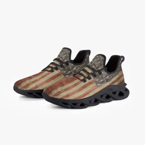 Vintage USA Flag Bounce Mesh Knit Sneakers - Black Sole