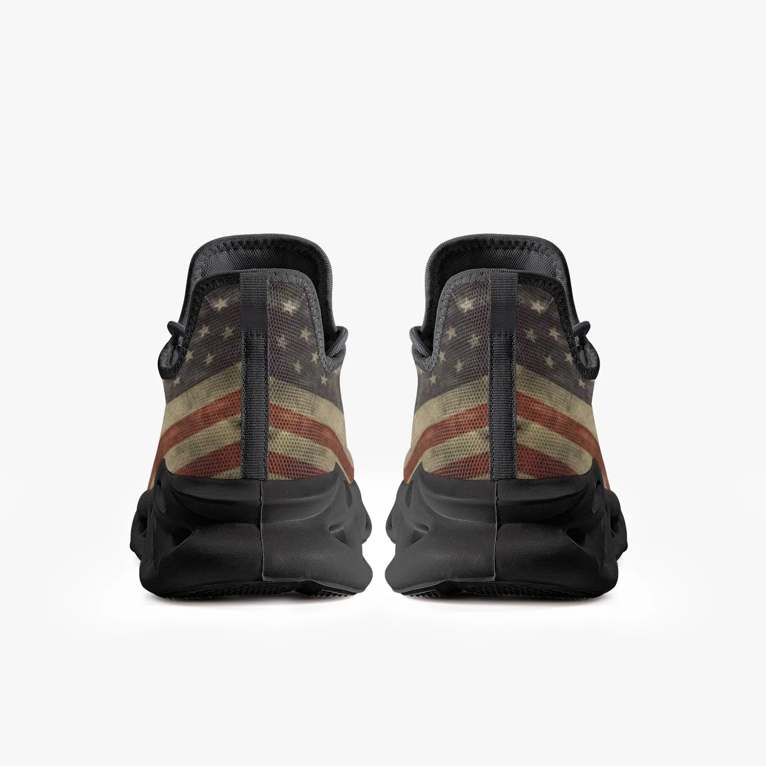 Vintage USA Flag Bounce Mesh Knit Sneakers - Black Sole