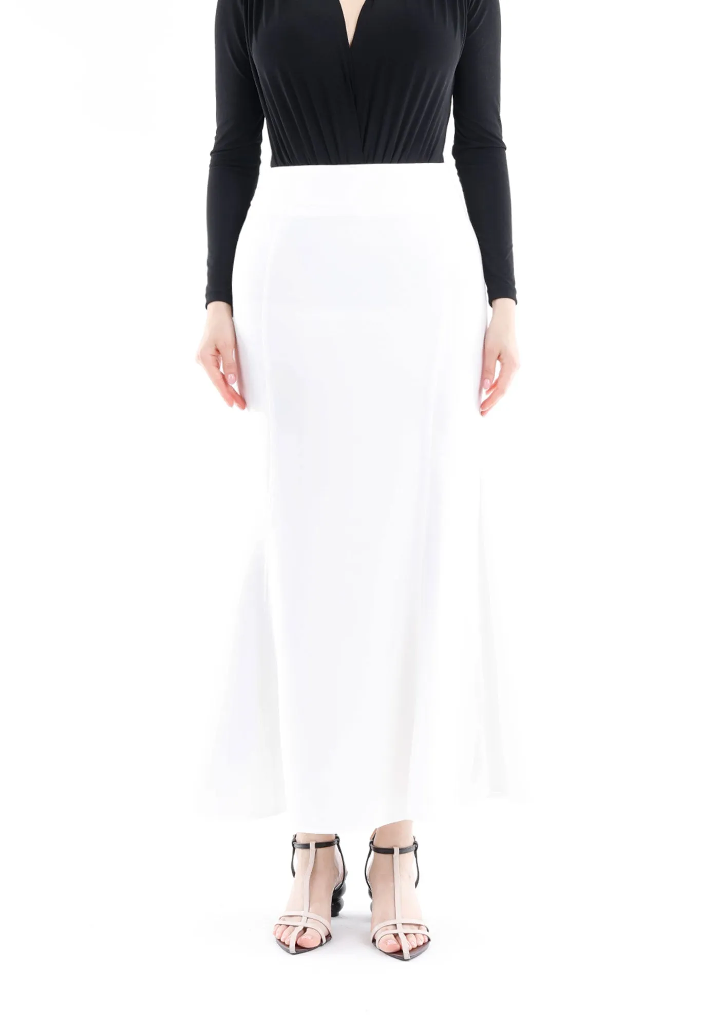 White Fishtail Maxi Skirt