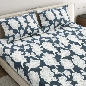 Winter Leaf Bliss Cozy Nights Woolen Double Bedsheet