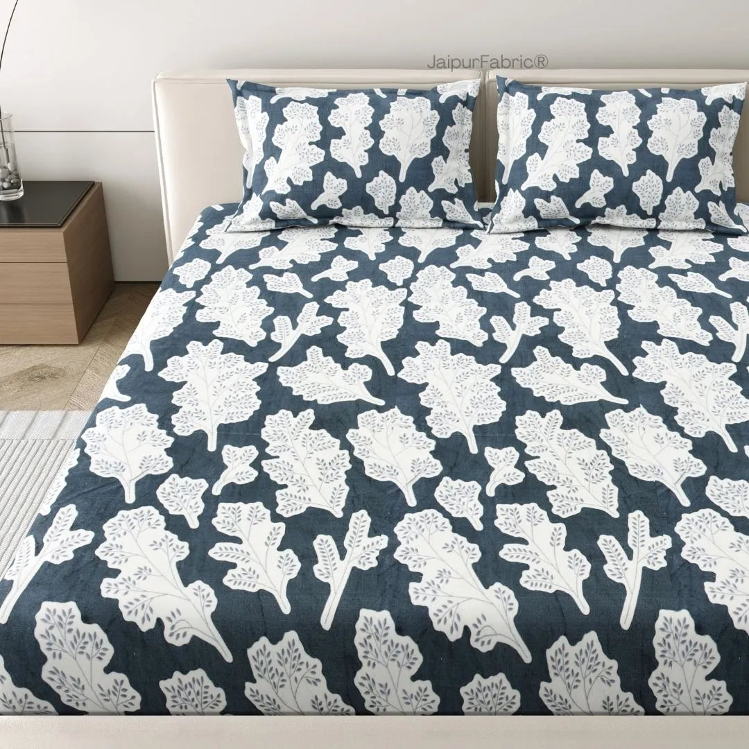 Winter Leaf Bliss Cozy Nights Woolen Double Bedsheet