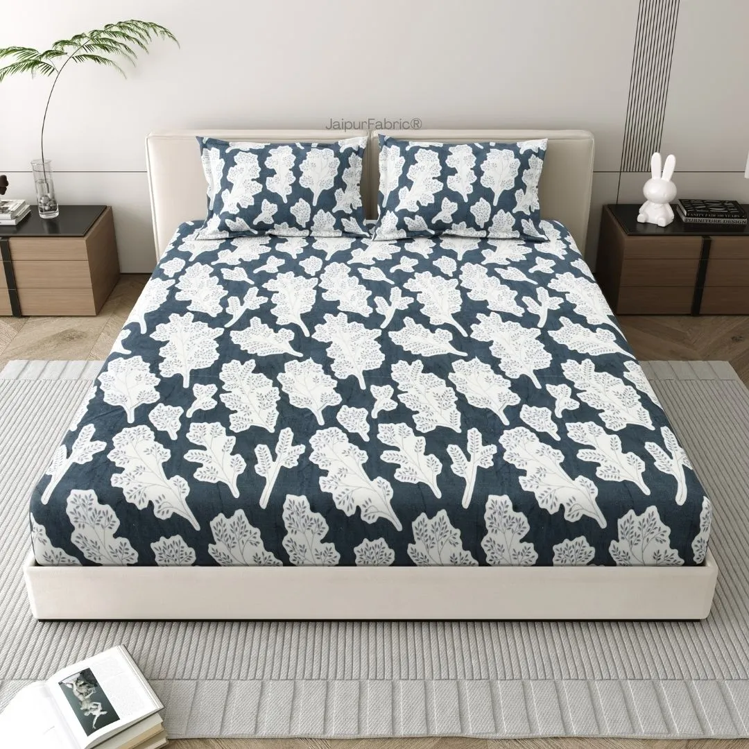 Winter Leaf Bliss Cozy Nights Woolen Double Bedsheet