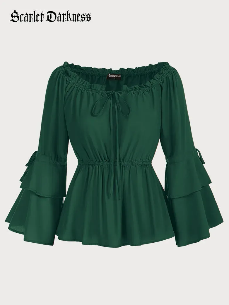 Women Off Shoulder Tops 3/4 Sleeve A-Line Tops