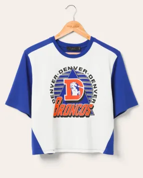 Women's Denver Broncos Color Block Crop Tee