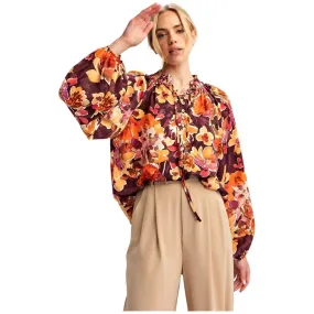 Women's Easel Floral Printed Mirabelle Satin Blouse ET70935