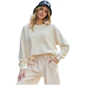 Women's Easel Flower Patch Washed Terry Knit Pullover ET71225