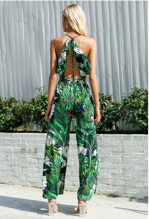 Women's V-Neck Sleeveless Summer Jumpsuit