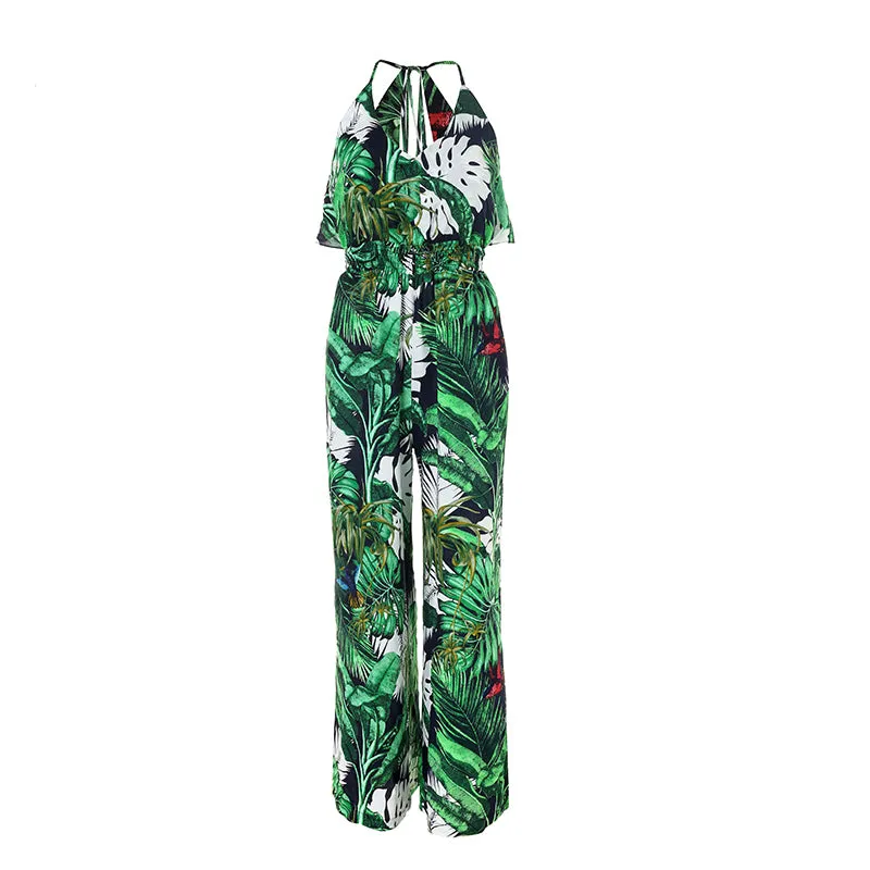 Women's V-Neck Sleeveless Summer Jumpsuit